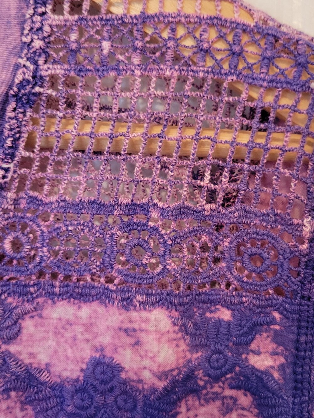 Aratta Silent Journey Medium Purple Tie Dye Embroidered Tunic Dress Top NWT Boho - Picture 7 of 12